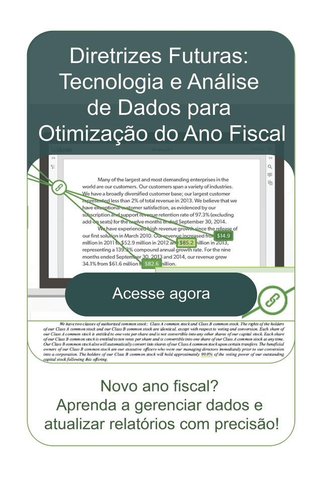 Lâmina do curso Diretrizes Futuras: Tecnologia e Análise de Dados para Otimização do Ano Fiscal