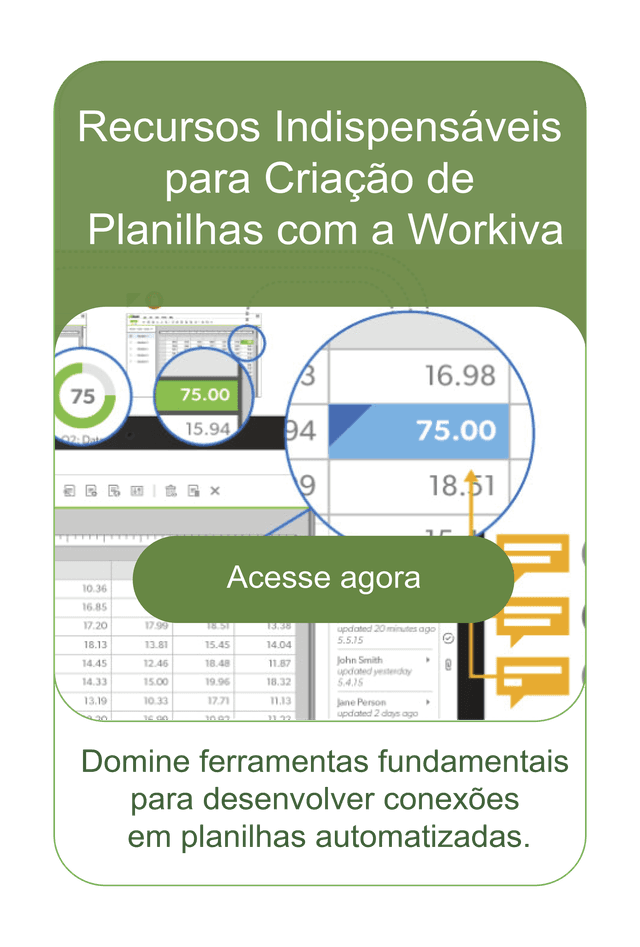 Lâmina do curso Recursos Indispensáveis para Criação de Planilhas com a Workiva