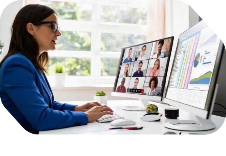 Nossa Equipe - Profissional em videoconferência