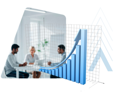 Reunião de negócios com gráfico de crescimento