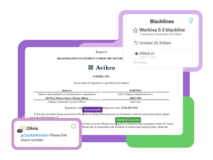 Workiva Form S-3 - Collaboration and Blacklines
